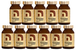 Fucoidan Powered with AHCC® Brown Seaweed Immunity Supplement with High Purity Organic Mekabu Mozuku Agaricus 10 bouteilles + 1 bouteille gratuite - 1760 capsules végétales fabriquées au Japon