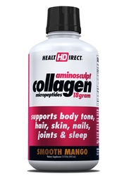 Supplément de collagène sans sucre d'AminoSculpt santé - Protéine de grade médical de haute puissance pour les cheveux, la peau, les ongles et les articulations, gazon, non-OGM, collagène liquide - Mangue lisse - 15 Fl Oz