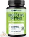 Enzimas Digestivas con Probióticos | Salud Digestiva para Mujeres y Hombres | Mezcla de Enzimas de 400 mg con Cepas Probióticas para la Digestión y la Salud Intestinal | Vegetariano | 60 Cápsulas