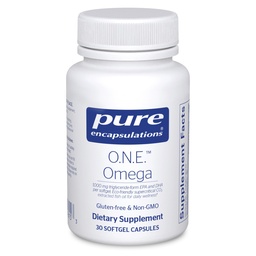 Encapsulations pures O.N.E. Omega - Supplément d'huile de poisson pour la santé cardiaque, les articulations, la peau, les yeux et la cognition* - Huile de poisson Concentré avec EPA et DHA - 30 capsules de softgel