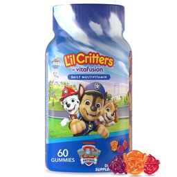 Patrouille Gummy Vites quotidien Gummy Multivitamine pour enfants, vitamine C, D3 pour immunosupport cerise, orange et bleuets, 60 Gummies