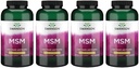 Swanson MSM - Essential Minerals Promoting Mobility & Joint Health Support - Helps to Maintain Connective Tissue Health Including Cartilage, Collagen, & Hair - (240 Capsules, 1000mg Each) 4 Pack
