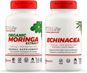 Capsules de Moringa et d'Echinacea à vie entière - Supplément à base de plantes - Moringa Pills for Women and Men - Natural Energy Booster - Casher, sans gluten - Veggie Caps